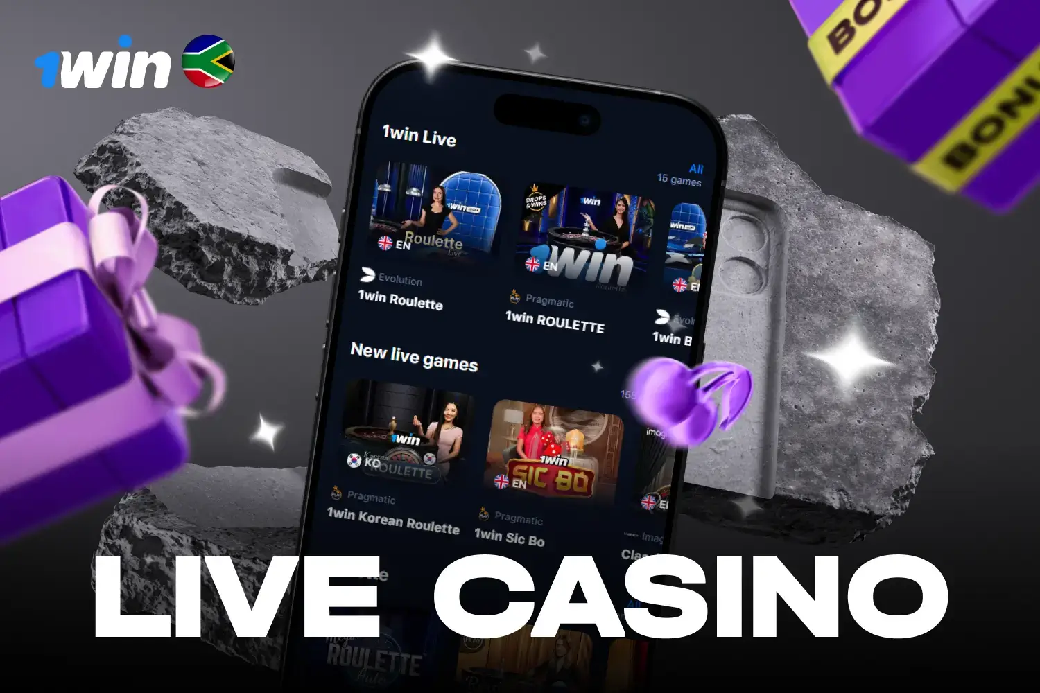 1Win live casino games with real dealers